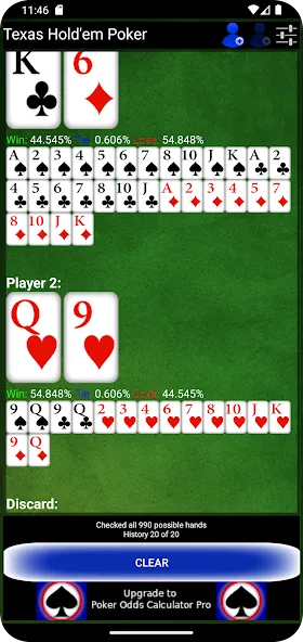 Poker Odds Calculator (Покер Оддс Калькулятор) МОД/Взлом [Меню, Бесконечные монеты и Открытые уровни] Screenshot 4