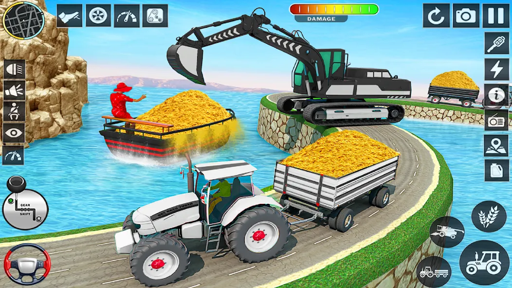 Big Tractor Farming Simulator (Биг Трактор Фарминг Симулятор) МОД/Взлом [Все открыто, Дополнительные деньги и Меню MOD] Screenshot 2