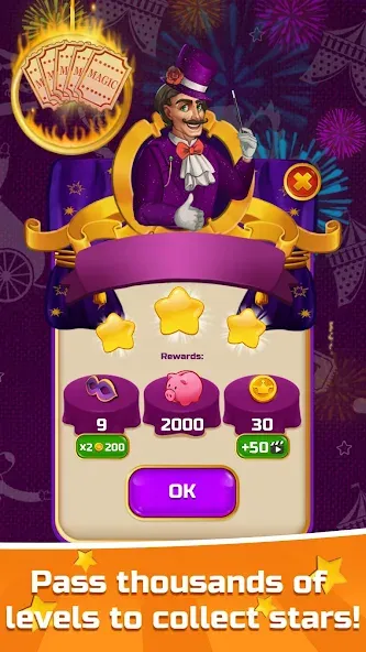 Circus Words: Magic Puzzle МОД/Взлом [Меню, Бесконечные монеты и Открытые уровни] Screenshot 1