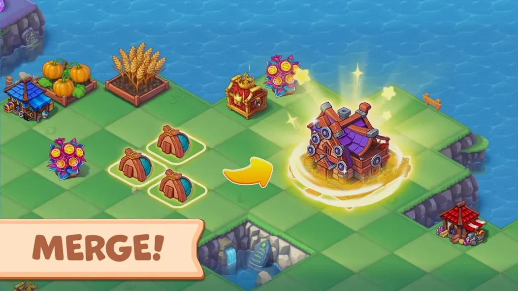 Mergest Kingdom: Merge game МОД/Взлом [Деньги, Монеты и Меню MOD] Screenshot 1