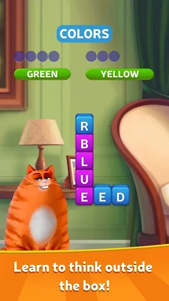 Kitty Scramble: Word Game МОД/Взлом [Меню, Бесконечные монеты и Открытые уровни] Screenshot 1