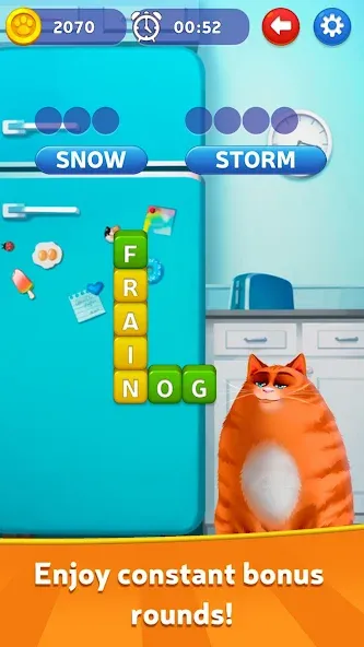 Kitty Scramble: Word Game МОД/Взлом [Меню, Бесконечные монеты и Открытые уровни] Screenshot 3