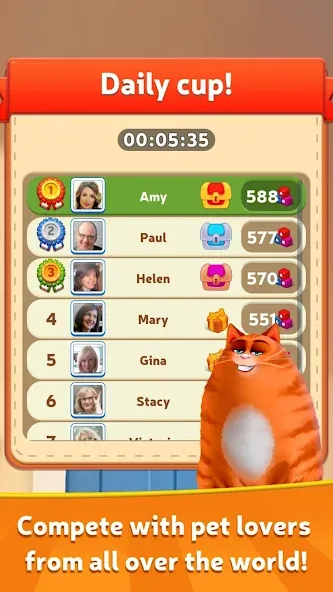 Kitty Scramble: Word Game МОД/Взлом [Меню, Бесконечные монеты и Открытые уровни] Screenshot 4