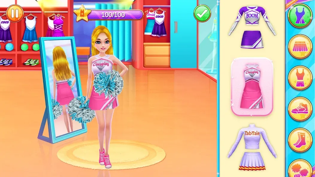 Cheerleader Champion Dance Now МОД/Взлом [Меню, Бесконечные монеты и Открытые уровни] Screenshot 1