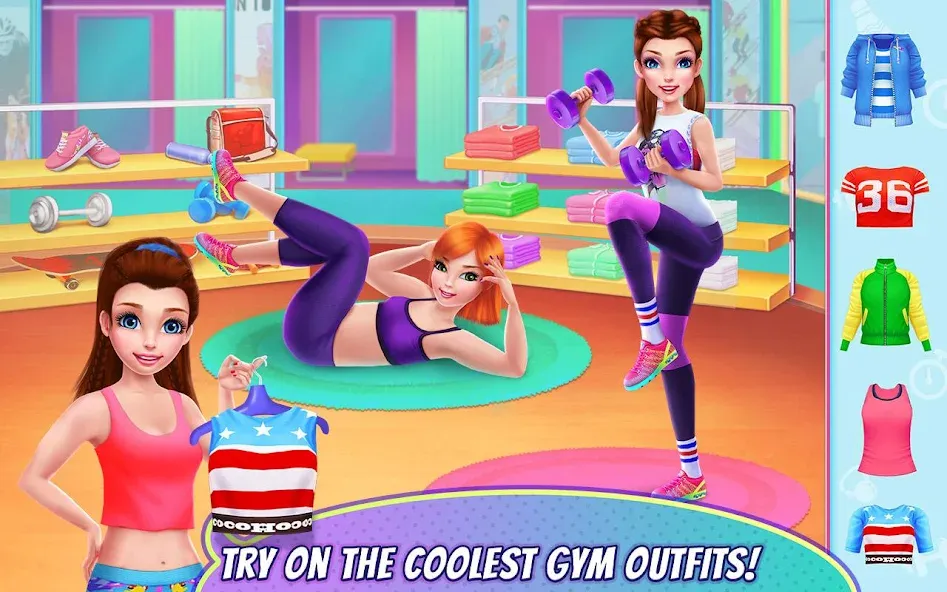Fitness Girl - Dance & Play МОД/Взлом [Все открыто, Дополнительные деньги и Меню MOD] Screenshot 1