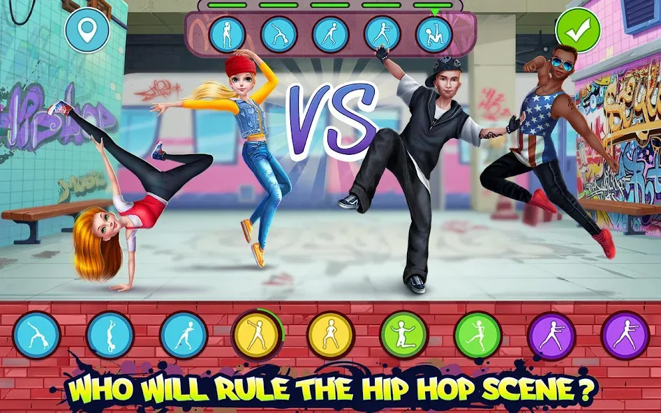 Hip Hop Battle - Girls vs Boys МОД/Взлом [Много монет, Открытые уровни и Мега MOD] Screenshot 1