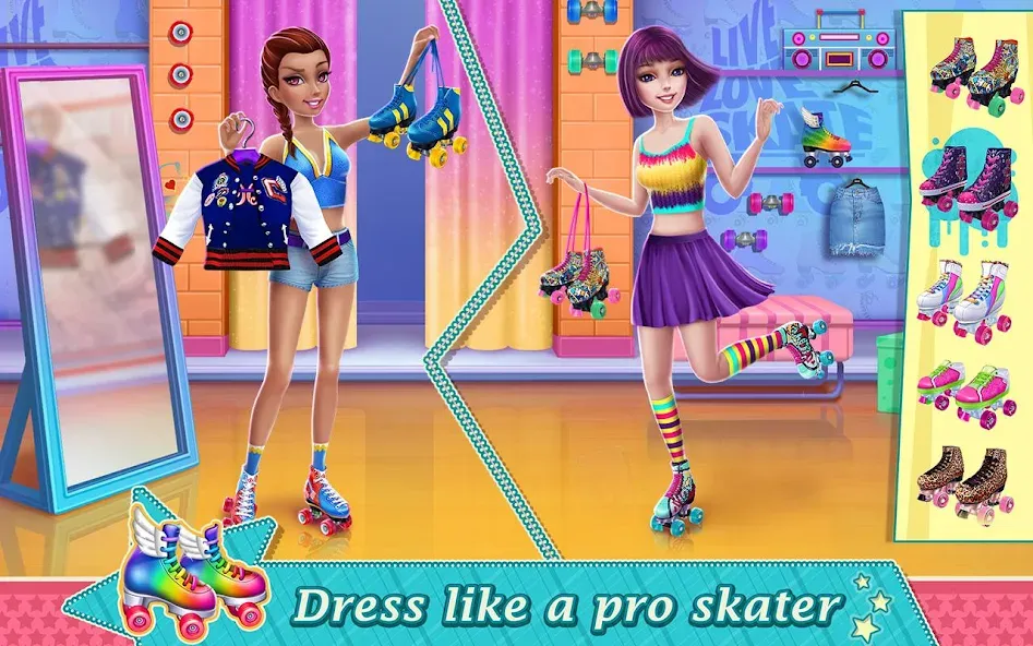 Roller Skating Girls МОД/Взлом [Бесконечные деньги, Монеты и Мега MOD] Screenshot 1