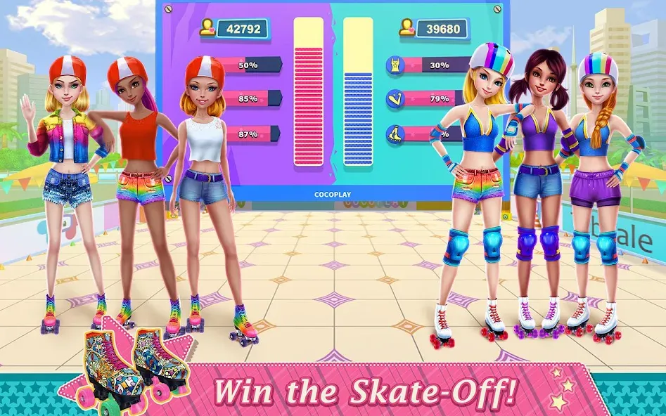 Roller Skating Girls МОД/Взлом [Бесконечные деньги, Монеты и Мега MOD] Screenshot 4
