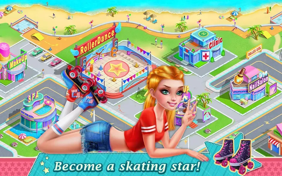 Roller Skating Girls МОД/Взлом [Бесконечные деньги, Монеты и Мега MOD] Screenshot 5