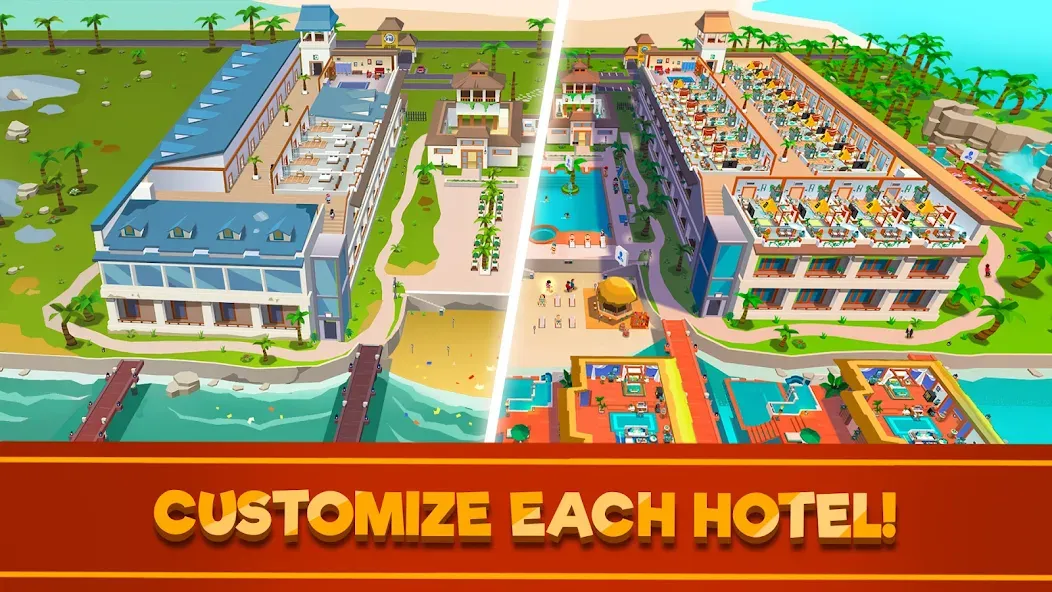 Hotel Empire Tycoon－Idle Game МОД/Взлом [Много денег, Монет и Все открыто] Screenshot 2