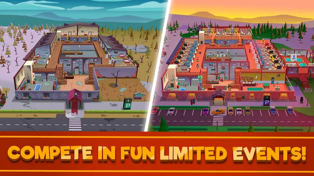 Hotel Empire Tycoon－Idle Game МОД/Взлом [Много денег, Монет и Все открыто] Screenshot 3