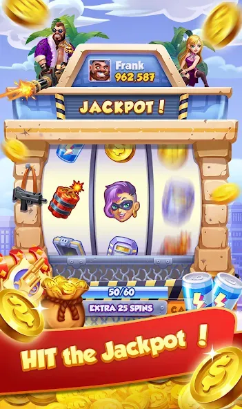 Coin Gangster - Spin Master (Коин Гангстер) МОД/Взлом [Деньги, Монеты и Меню MOD] Screenshot 1