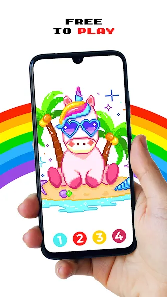 Pixel by Number™ - Pixel Art (Пиксель по номеру) МОД/Взлом [Меню, Бесконечные монеты и Открытые уровни] Screenshot 1
