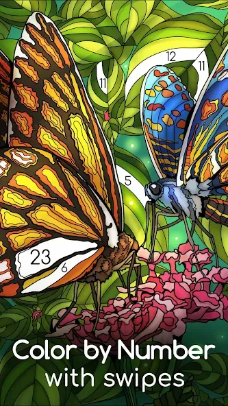 Color Swipe Coloring Book game МОД/Взлом [Меню, Бесконечные монеты и Открытые уровни] Screenshot 1