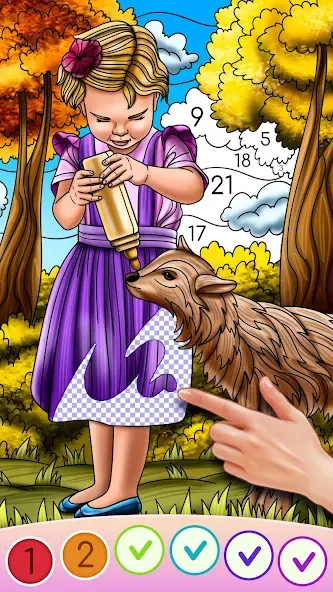 Color Swipe Coloring Book game МОД/Взлом [Меню, Бесконечные монеты и Открытые уровни] Screenshot 2