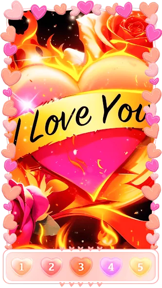 Love, Heart Coloring Book МОД/Взлом [Все открыто, Дополнительные деньги и Меню MOD] Screenshot 3