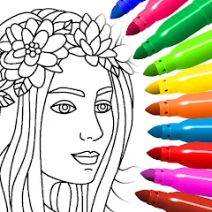 Скачать Coloring for girls and women Взлом (Все разблокировано) на Андроид бесплатно