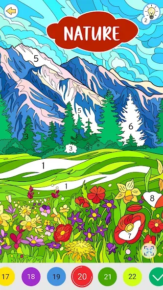Color by Number: Coloring Book МОД/Взлом [Много монет, Открытые уровни и Мега MOD] Screenshot 1