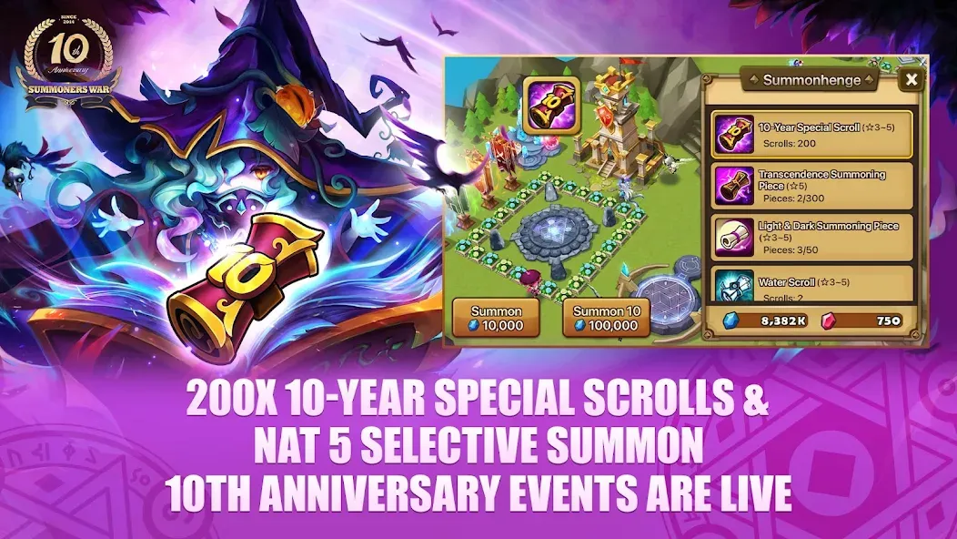 Summoners War МОД/Взлом [Меню, Бесконечные монеты и Открытые уровни] Screenshot 1