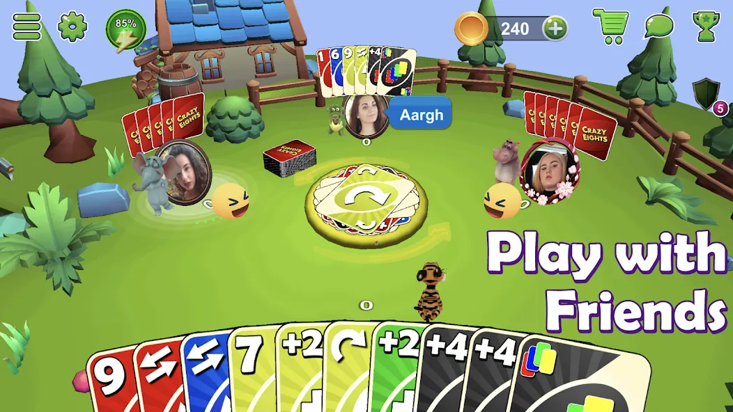 Crazy Eights 3D (КрэйзиЭйтс) МОД/Взлом [Деньги, Монеты и Меню MOD] Screenshot 2