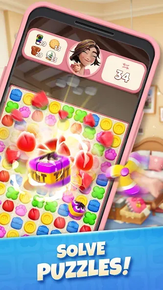 Zoey's Journey: Match & Design МОД/Взлом [Все открыто, Дополнительные деньги и Меню MOD] Screenshot 1