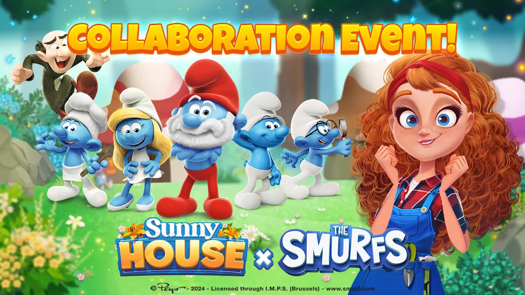 Merge Manor x The Smurf Collab (Мердж Манор) МОД/Взлом [Деньги, Монеты и Меню MOD] Screenshot 1