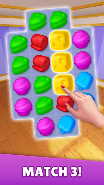Dream Family - Match 3 Games (вит Кранч) МОД/Взлом [Меню, Бесконечные монеты и Открытые уровни] Screenshot 3