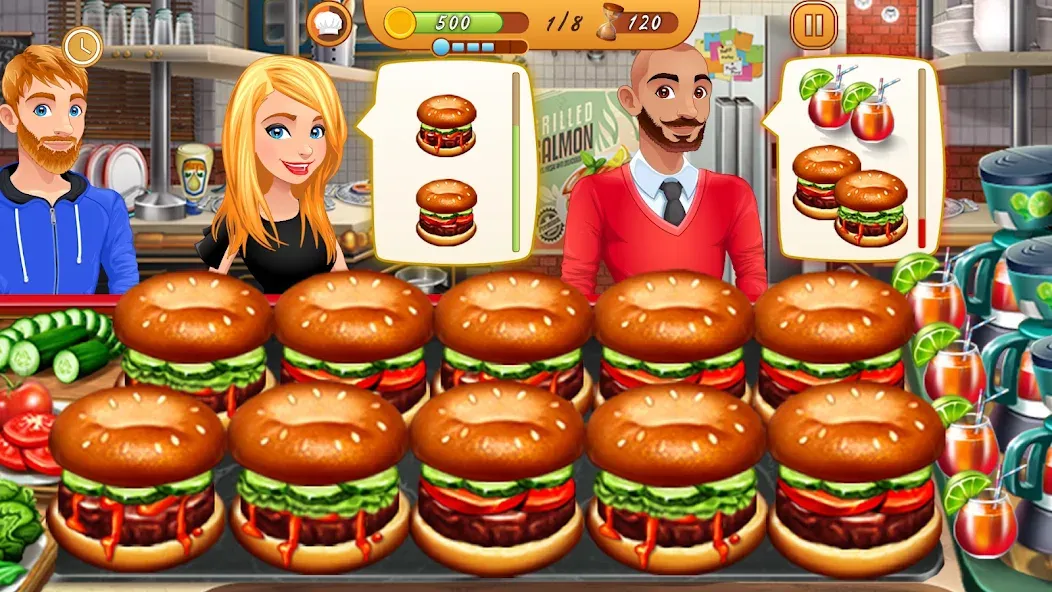 Cooking Team: Restaurant Games МОД/Взлом [Все открыто, Дополнительные деньги и Меню MOD] Screenshot 4