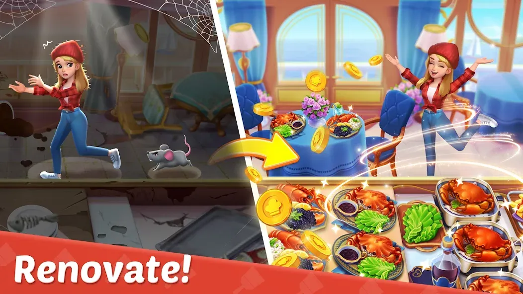 Cooking Town - Restaurant Game (Кукинг Таун) МОД/Взлом [Много монет, Открытые уровни и Мега MOD] Screenshot 2