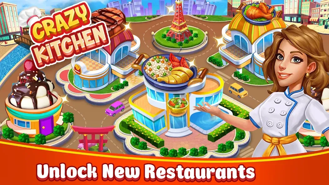 Food Game Crazy Super Chef МОД/Взлом [Бесконечные деньги, Монеты и Мега MOD] Screenshot 1