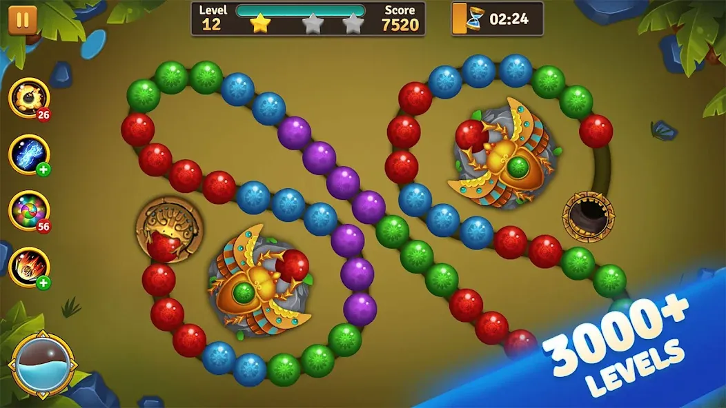 Jungle Marble Blast МОД/Взлом [Много монет, Открытые уровни и Мега MOD] Screenshot 3
