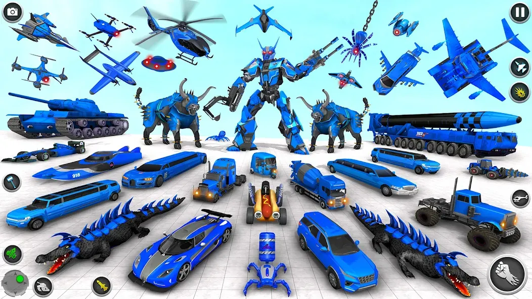 Bull Robot Car Game:Robot Game МОД/Взлом [Много денег, Монет и Все открыто] Screenshot 2