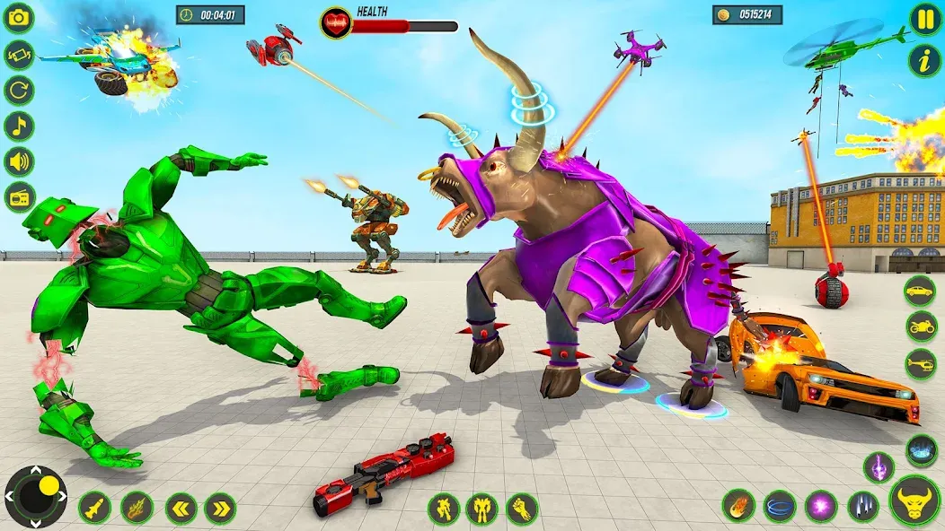 Bull Robot Car Game:Robot Game МОД/Взлом [Много денег, Монет и Все открыто] Screenshot 3