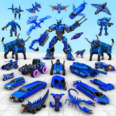 Скачать Взломанная Bull Robot Car Game:Robot Game на андроид (Много денег)