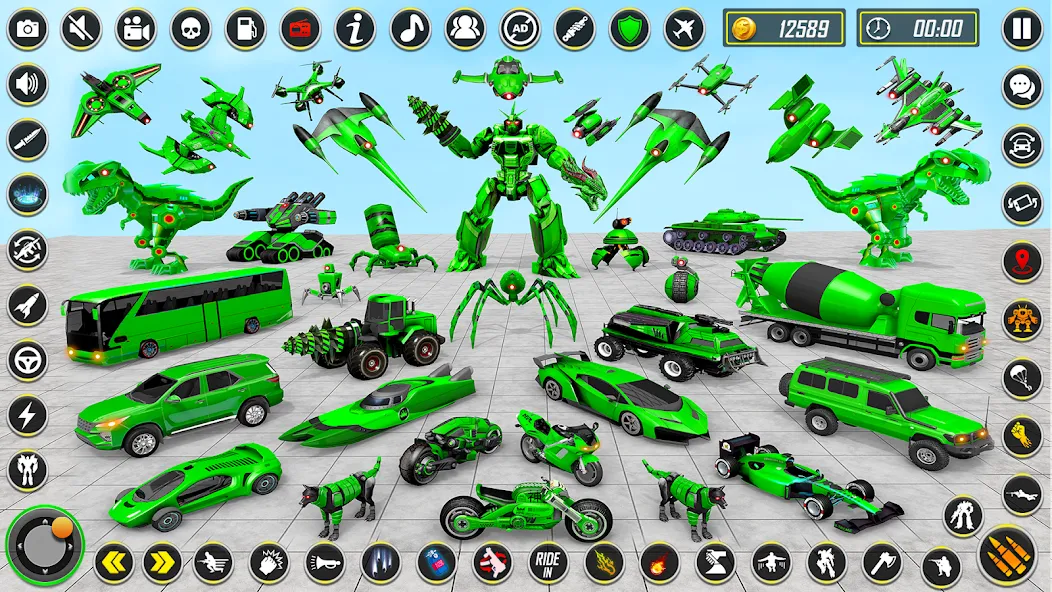 Dino Robot - Car Robot Games (Дино Робот) МОД/Взлом [Деньги, Монеты и Меню MOD] Screenshot 1