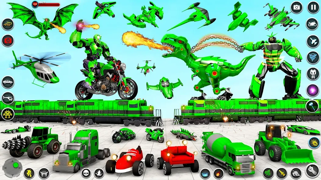 Dino Robot - Car Robot Games (Дино Робот) МОД/Взлом [Деньги, Монеты и Меню MOD] Screenshot 3