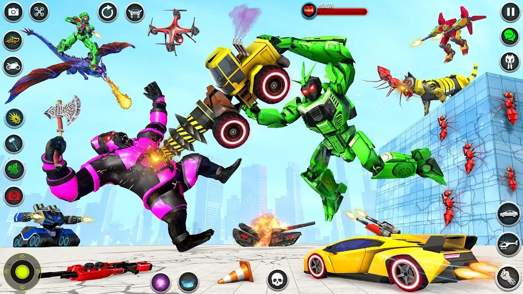 Dino Robot - Car Robot Games (Дино Робот) МОД/Взлом [Деньги, Монеты и Меню MOD] Screenshot 4