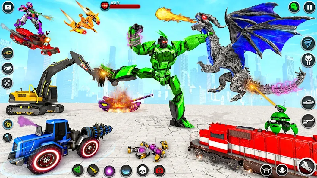 Dino Robot - Car Robot Games (Дино Робот) МОД/Взлом [Деньги, Монеты и Меню MOD] Screenshot 5