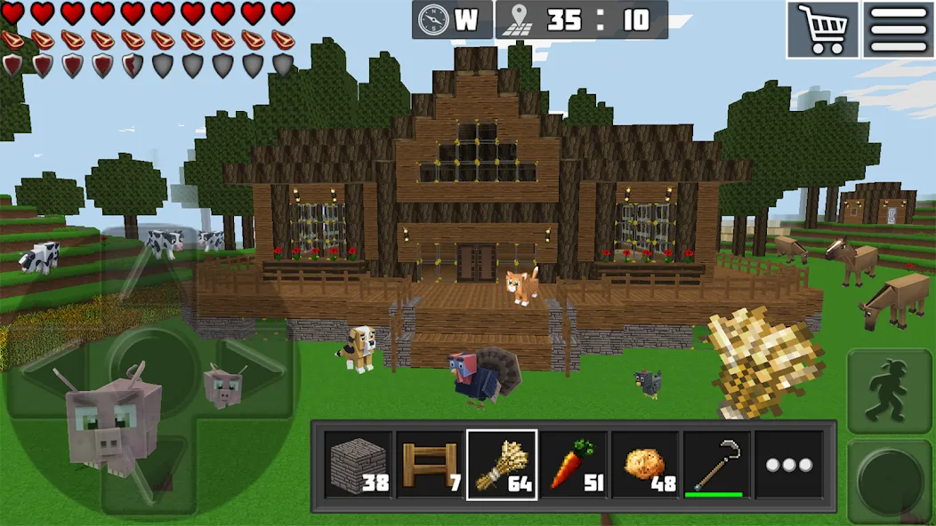 World Craft: Block Craftsman МОД/Взлом [Все открыто, Дополнительные деньги и Меню MOD] Screenshot 2