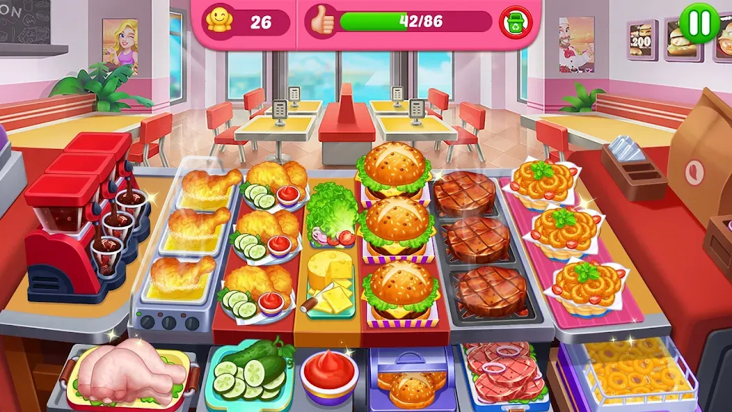 Crazy Cooking Diner: Chef Game (Крейзи кукинг дайнер) МОД/Взлом [Деньги, Монеты и Меню MOD] Screenshot 1