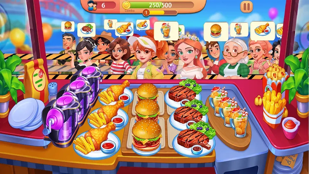 Cooking Journey: Cooking Games (Кукинг Джерни) МОД/Взлом [Меню, Бесконечные монеты и Открытые уровни] Screenshot 1
