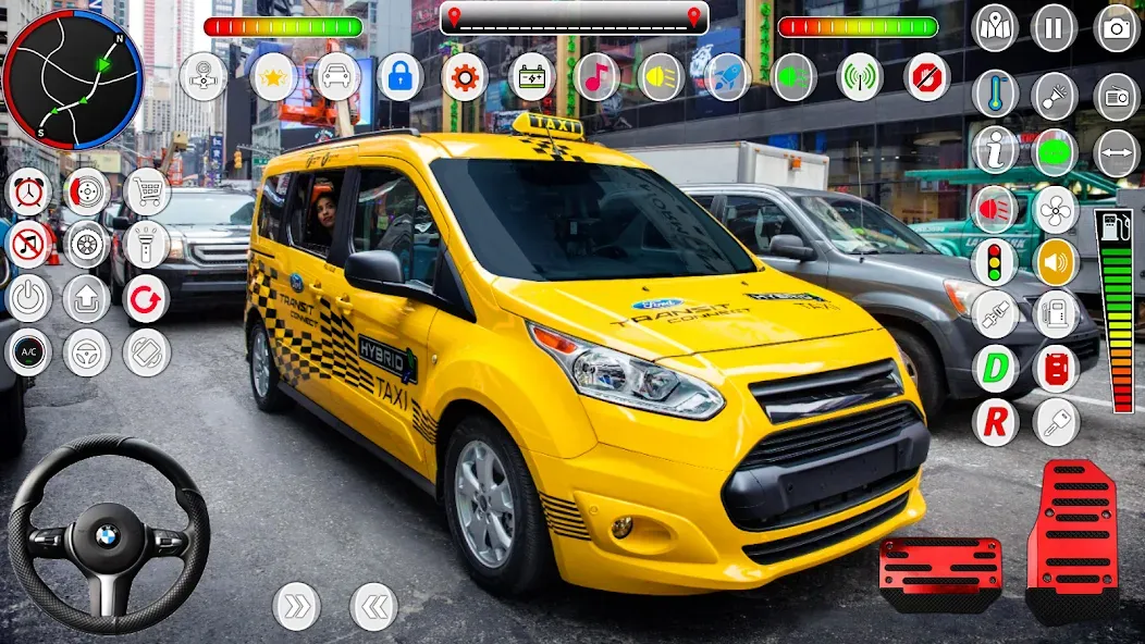 US Taxi Game 2023-Taxi Driver МОД/Взлом [Меню, Бесконечные монеты и Открытые уровни] Screenshot 3