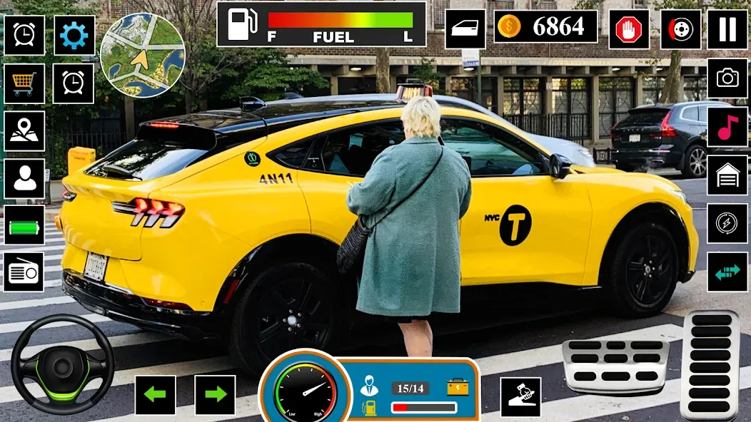 US Taxi Game 2023-Taxi Driver МОД/Взлом [Меню, Бесконечные монеты и Открытые уровни] Screenshot 4