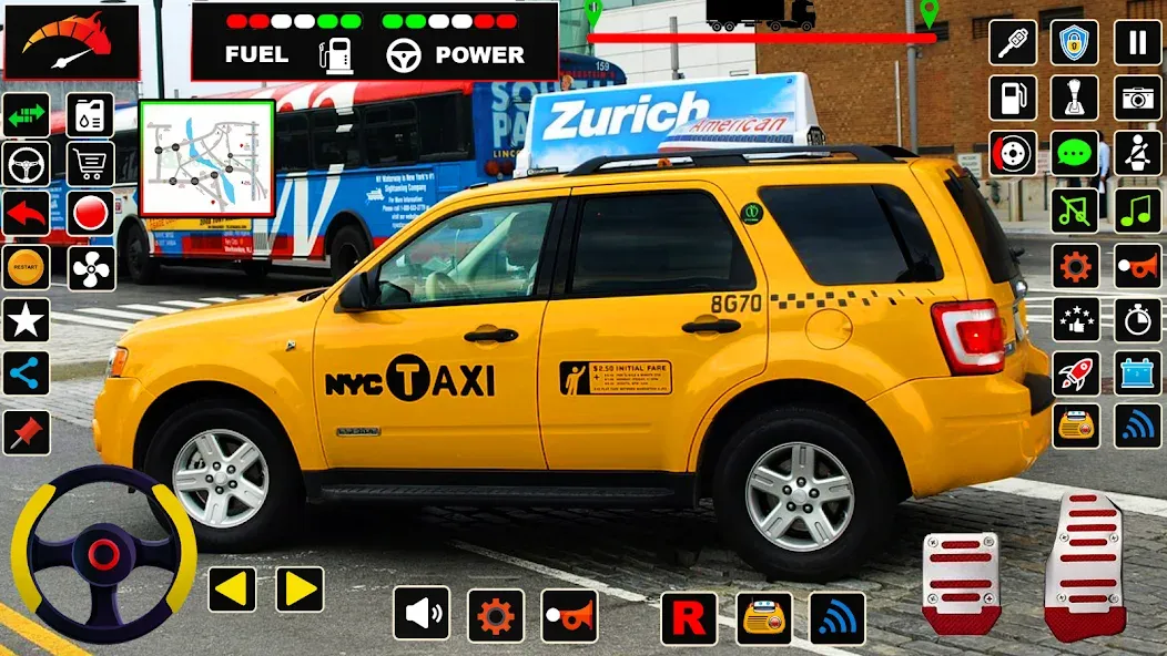 US Taxi Game 2023-Taxi Driver МОД/Взлом [Меню, Бесконечные монеты и Открытые уровни] Screenshot 5