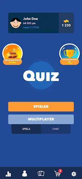 Super Quiz - Wissens Deutsch (упер квиз) МОД/Взлом [Бесконечные деньги, Монеты и Мега MOD] Screenshot 1