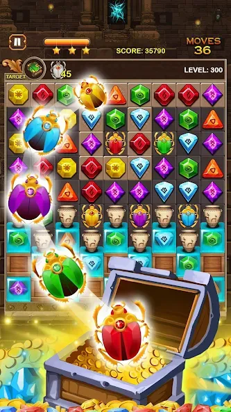 Jewel Ancient Pyramid Treasure МОД/Взлом [Деньги, Монеты и Меню MOD] Screenshot 5