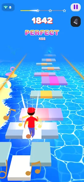 Melody Run - Cute Popcat Music (Мелодия Ран) МОД/Взлом [Деньги, Монеты и Меню MOD] Screenshot 1