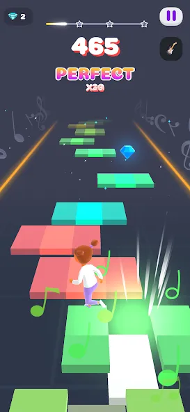 Melody Run - Cute Popcat Music (Мелодия Ран) МОД/Взлом [Деньги, Монеты и Меню MOD] Screenshot 2