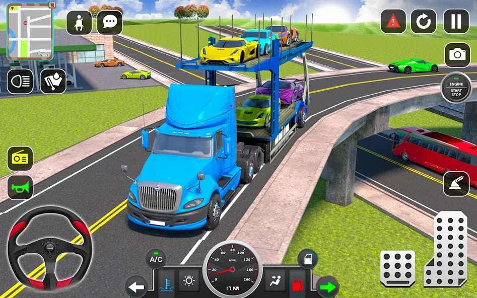 Trailer Truck Car Transport 3D МОД/Взлом [Все открыто, Дополнительные деньги и Меню MOD] Screenshot 2