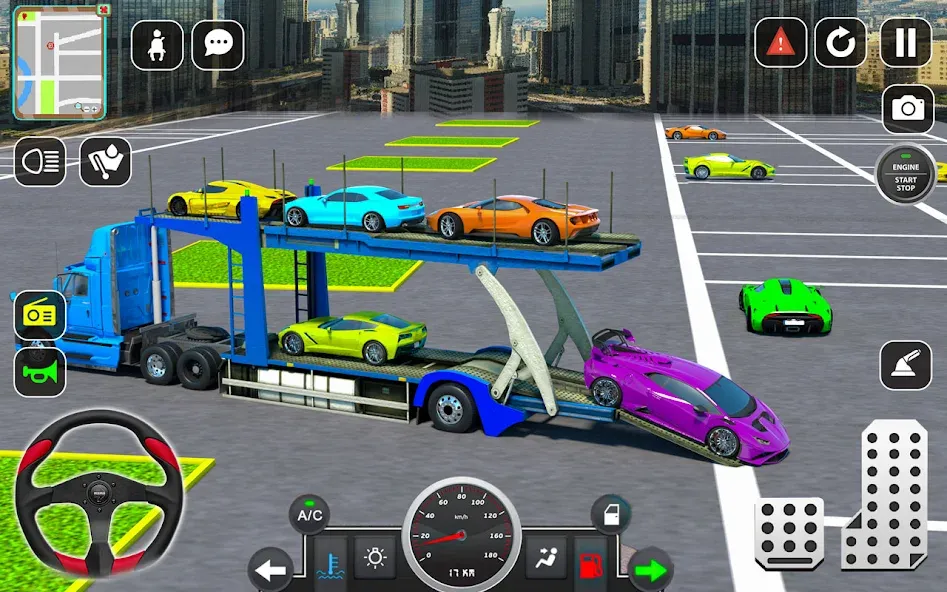 Trailer Truck Car Transport 3D МОД/Взлом [Все открыто, Дополнительные деньги и Меню MOD] Screenshot 3